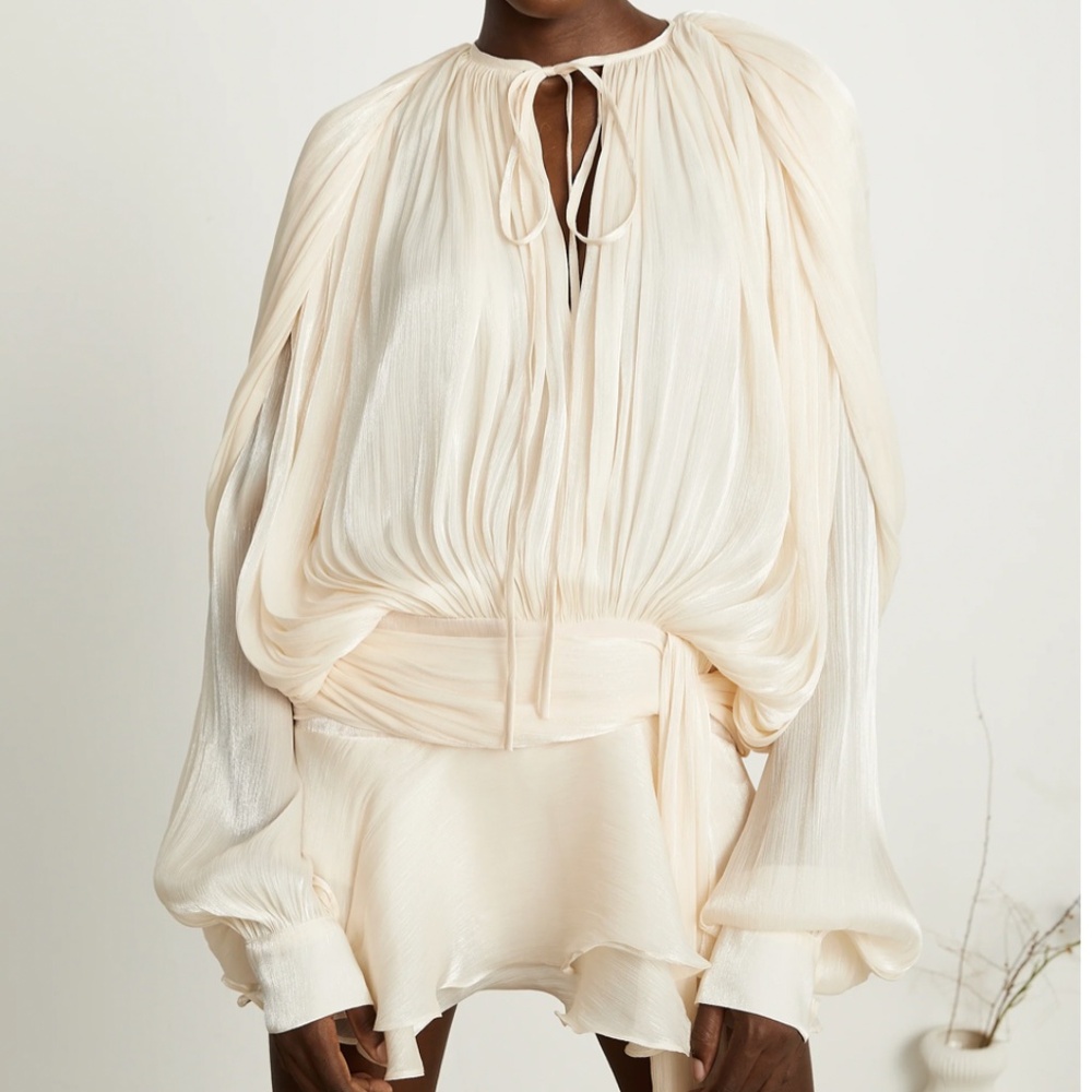 Viral on Tik Tok Miss Rosier Eugenie fully pleated ruffled mini dress NWT